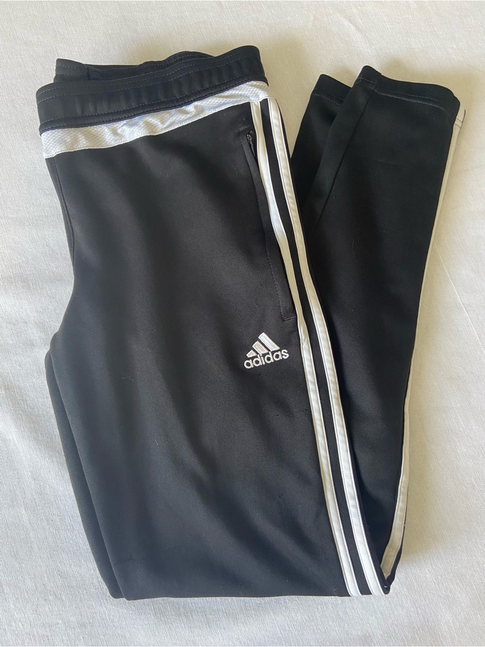 adidas Black Joggers with White Side Stripes